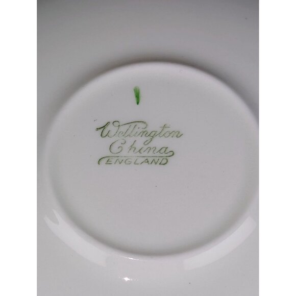 VTG Wellington China Art Deco Bone China Floral Teacup Set Hand Painted - Picture 5 of 6